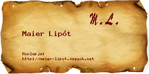 Maier Lipót névjegykártya